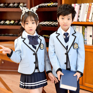 幼儿园园服韩版学院风中小学校服制服春秋冬季儿童装西装班服套装