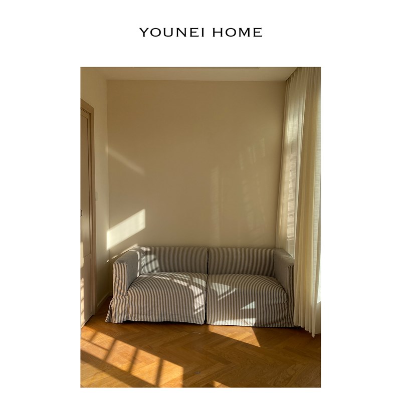 由内艺术家居YOUNEIHOME圣诞红条纹可换沙发套法式小户型沙发定制