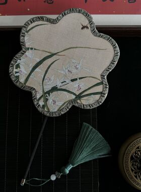 迷你掌扇团扇古风跳舞扇子中国风汉服旗袍苏州儿童跳舞蹈走秀圆扇