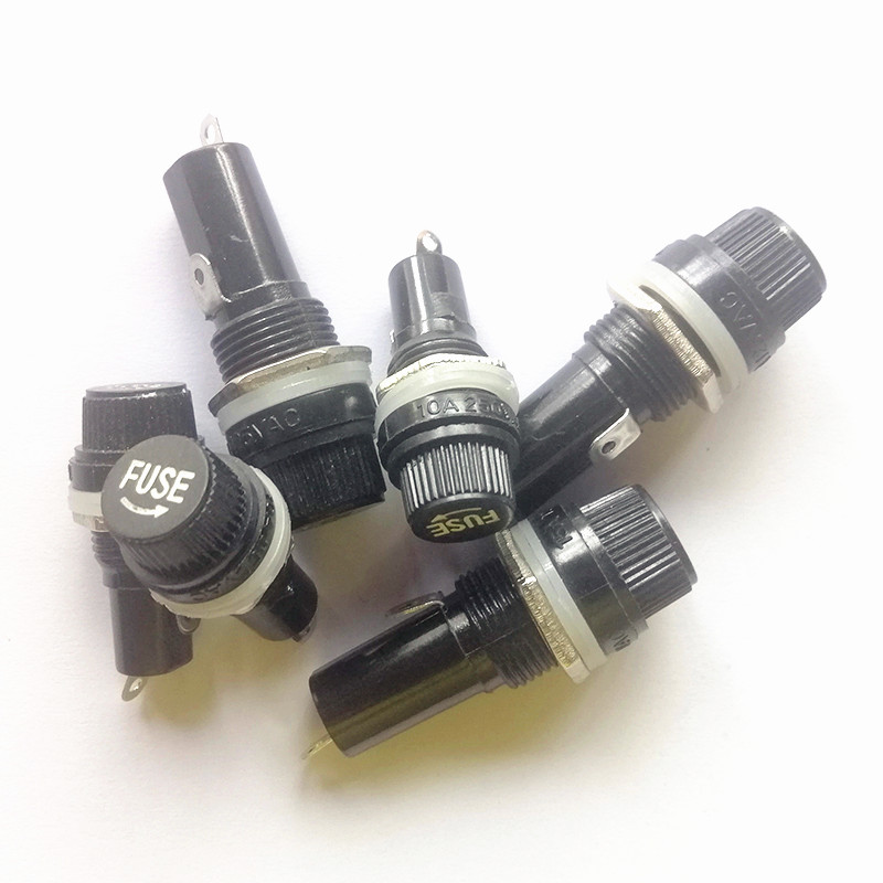 黑色旋钮FUSE保险管座玻璃管座 5*20mm 6X30MM保险丝座熔断器底座