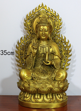 地藏王菩萨铜像释迦牟尼佛像观音菩萨娑婆三圣纯铜佛像摆件