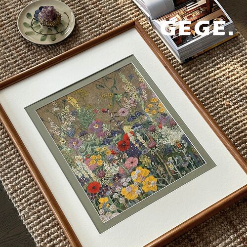 花簇】GeGe中古风客厅卧室书房餐厅挂画高级感北欧复古玄关装饰画