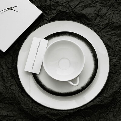 比利时Serax Ann Demeulemeester设计师款陶瓷咖啡杯暗黑拉花杯