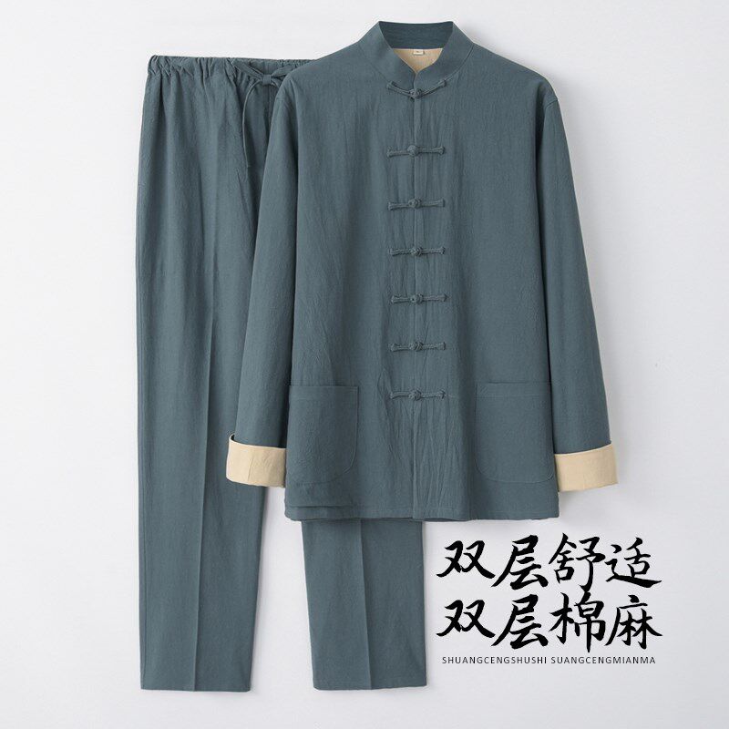 春秋款唐装男中老年青年中国风中唐装