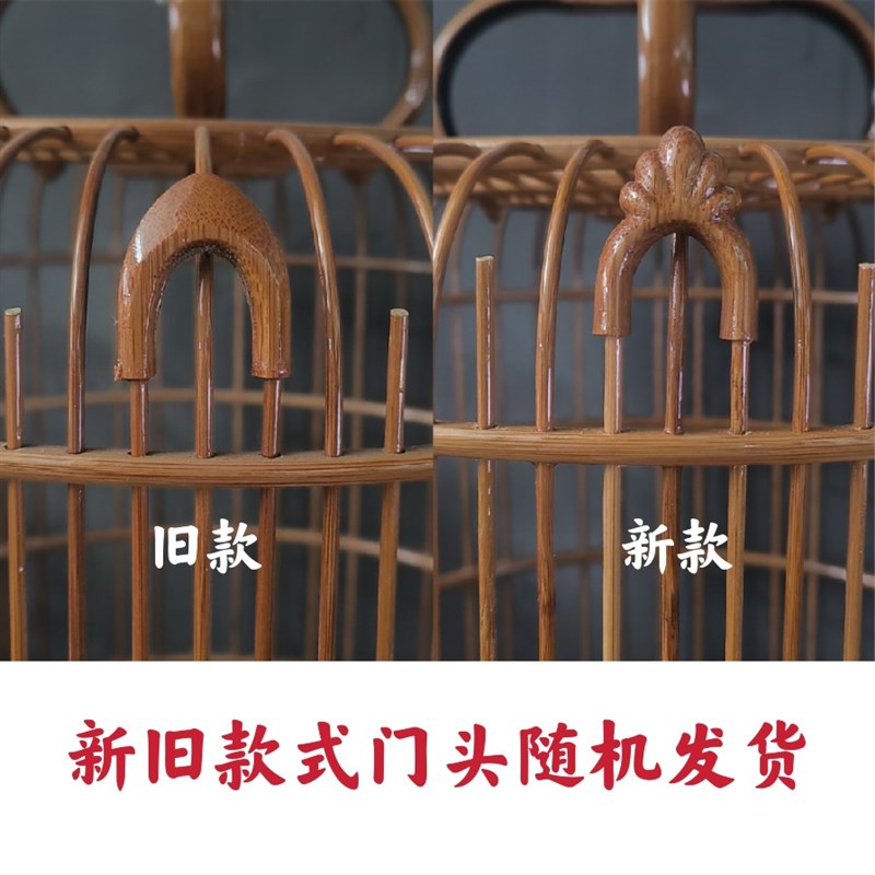 老竹广式鸟笼广笼广西底画眉笼子竹制高档清远笼八哥鸟笼上漆抛光