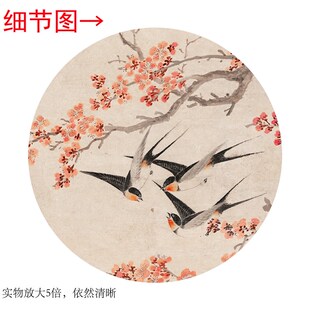 清王武《红杏飞燕》客厅书房茶室装饰画挂画玄关水墨高清卷轴字画