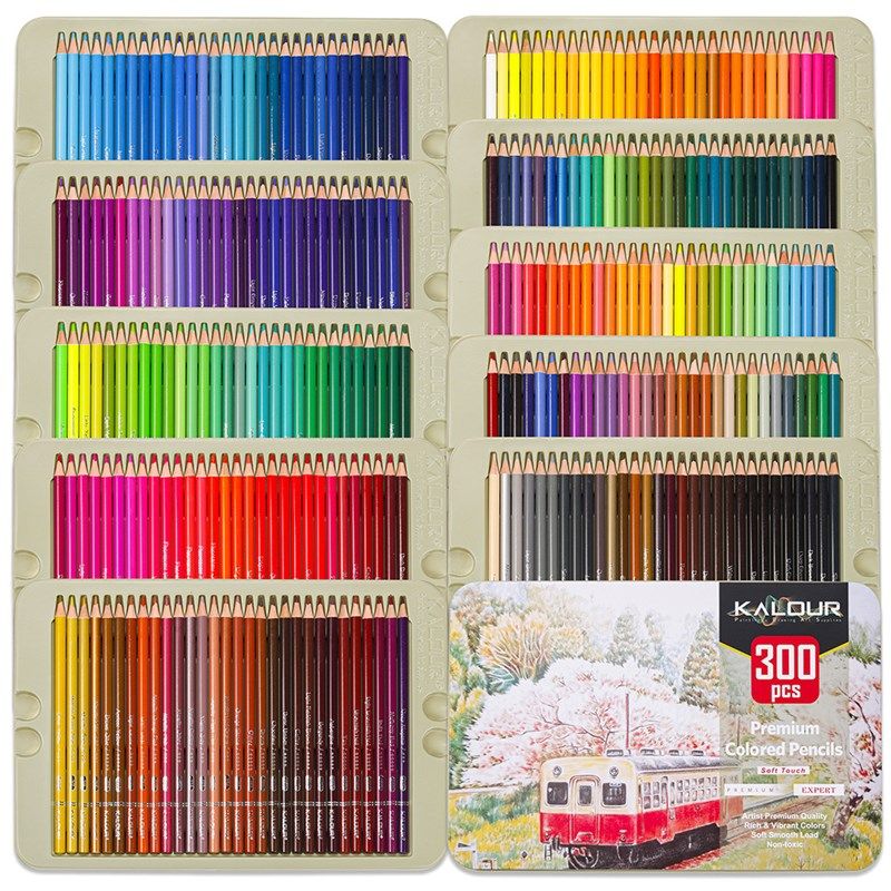 彩铅笔画画专用300色套装油性水溶彩色铅笔学生美术绘画文具用品