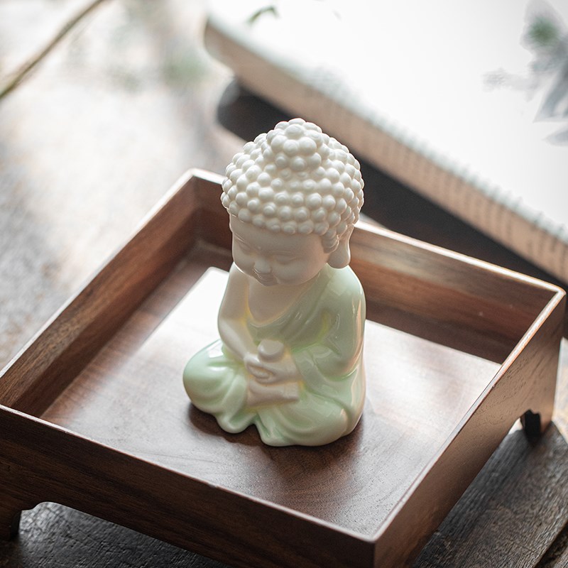 炼器陶瓷如来佛禅意家居桌面小摆件创意茶室茶桌办公室工艺品装饰