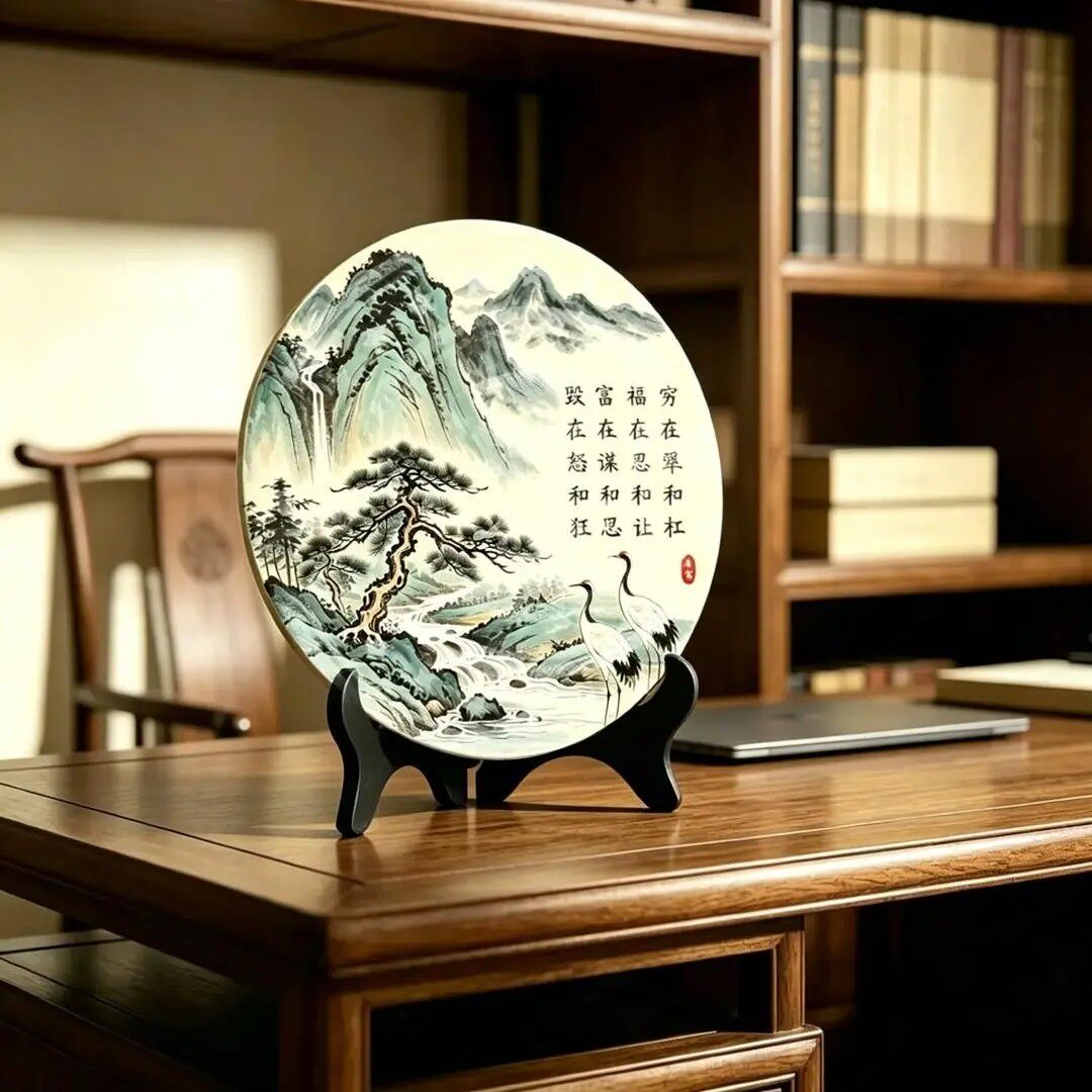 【下单立减50】【福在忍和让】新中式摆件办公室桌面摆台山水_JK