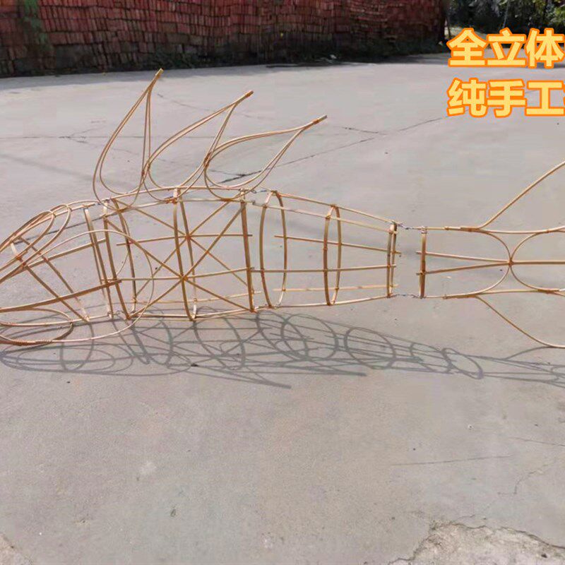 兔年立体鱼灯笼可活动古装摄影道具纯手工可定做汉服装饰品竹制