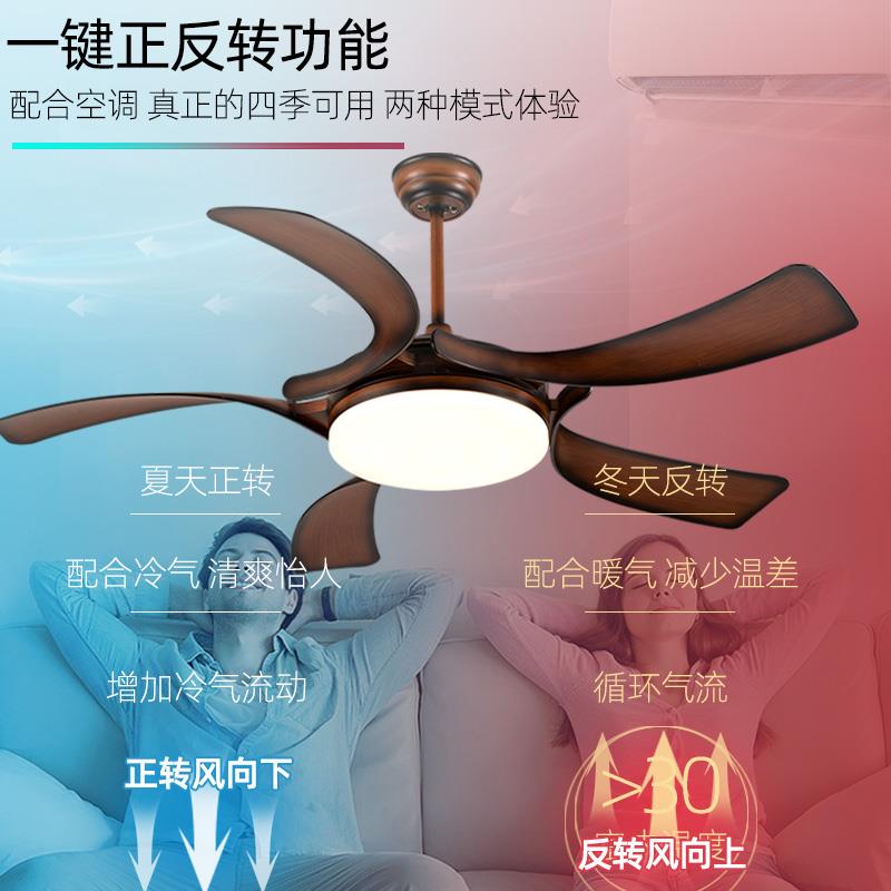 森林风变频风扇灯大风力客厅北欧吊扇灯餐厅风扇吊灯家用带灯电扇