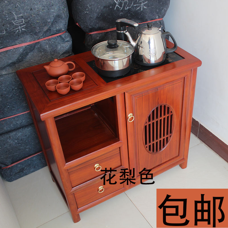 榆木茶水柜实木茶叶柜客厅家用水桶柜小边柜实木精品客厅边柜