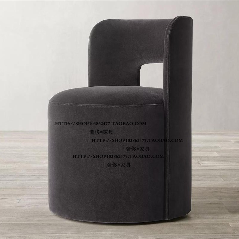北欧简约美式乡村实木布艺单人位沙发椅洽谈椅交椅餐椅书椅家具