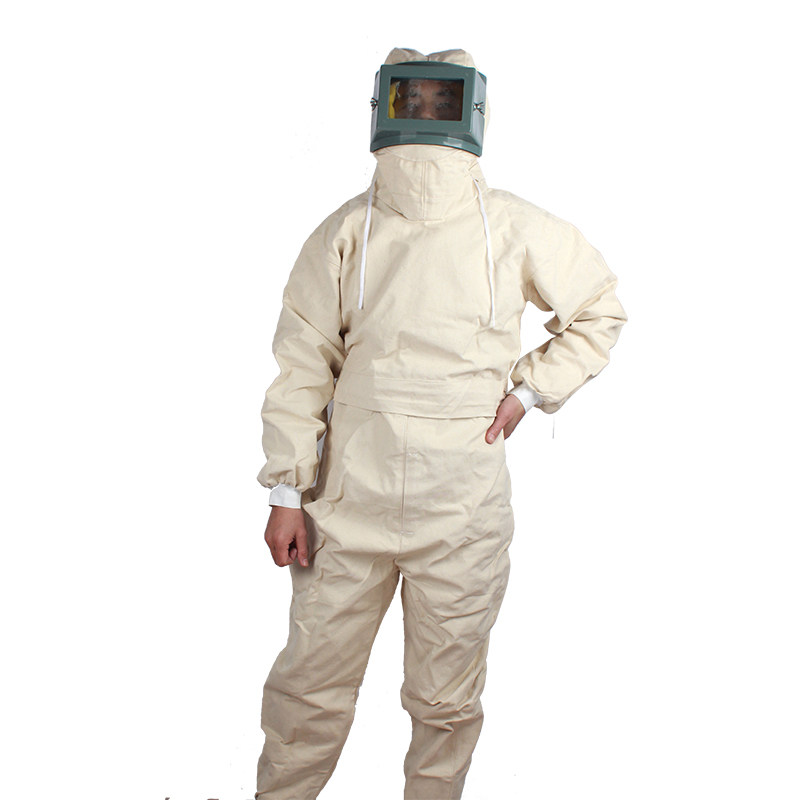 包邮分体式喷砂服防护服帆布打砂衣打磨连体带帽打沙衣喷涂油漆