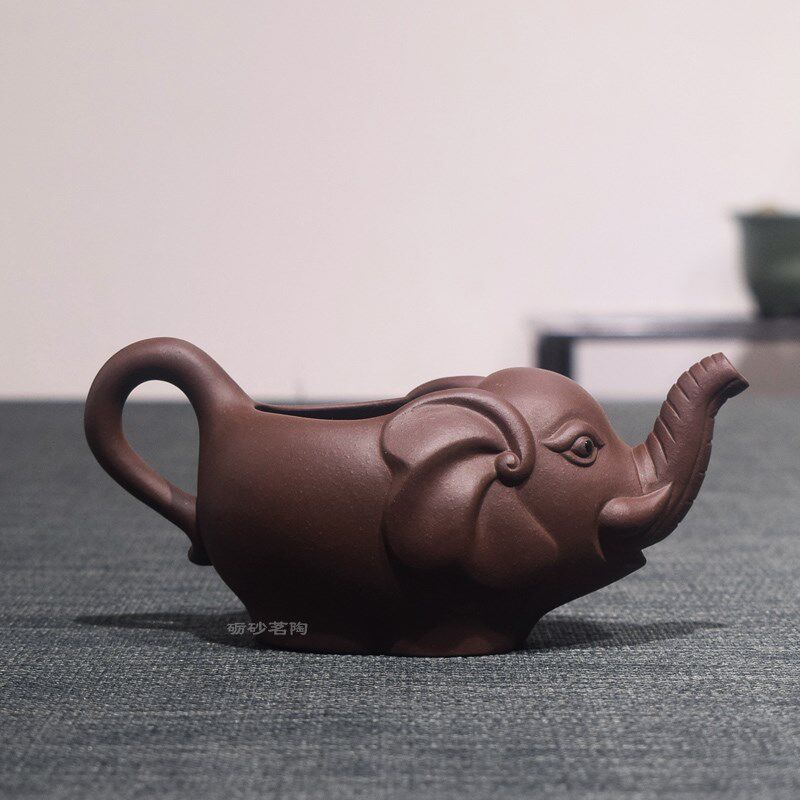 砺砂茗陶 220c全手工紫砂大象公道杯 分茶器 茶道周边茶具包邮