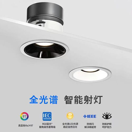隐形无边框嵌入式小山丘射灯智能MESH2.0非预埋天花灯防眩弧面形
