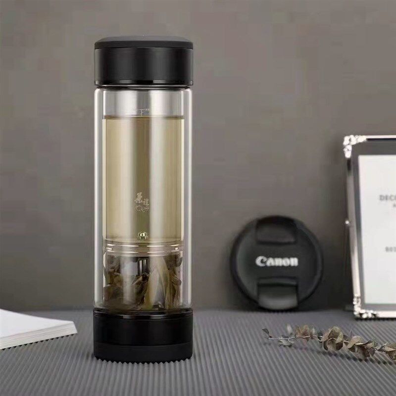 匡迪华象2092双层玻璃杯男女士车商务泡茶杯车载大容量茶水分离杯