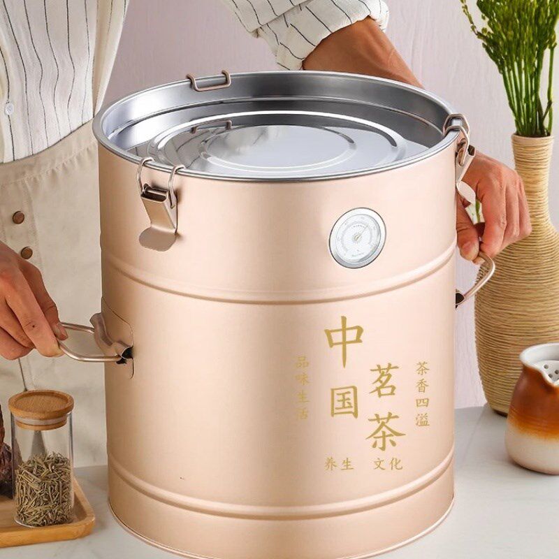 茶叶储存罐鱼胶药材茶叶罐白茶陈皮散茶密封不锈钢茶桶茶叶盒茶罐