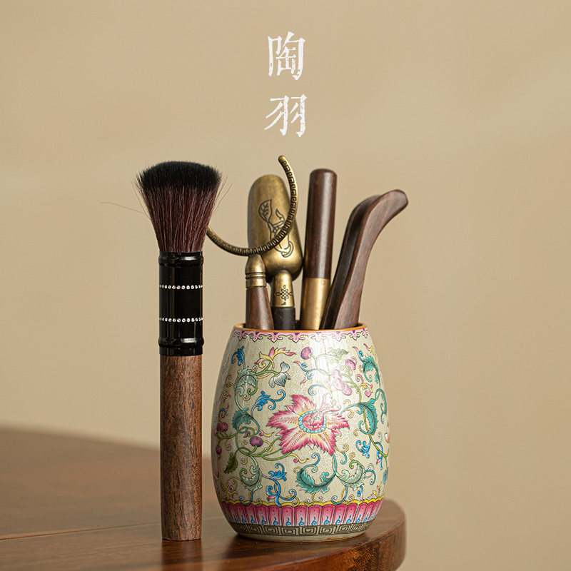 老陶泥汝窑茶道六君子套装家用实木茶勺茶针茶夹功夫茶具配件大全