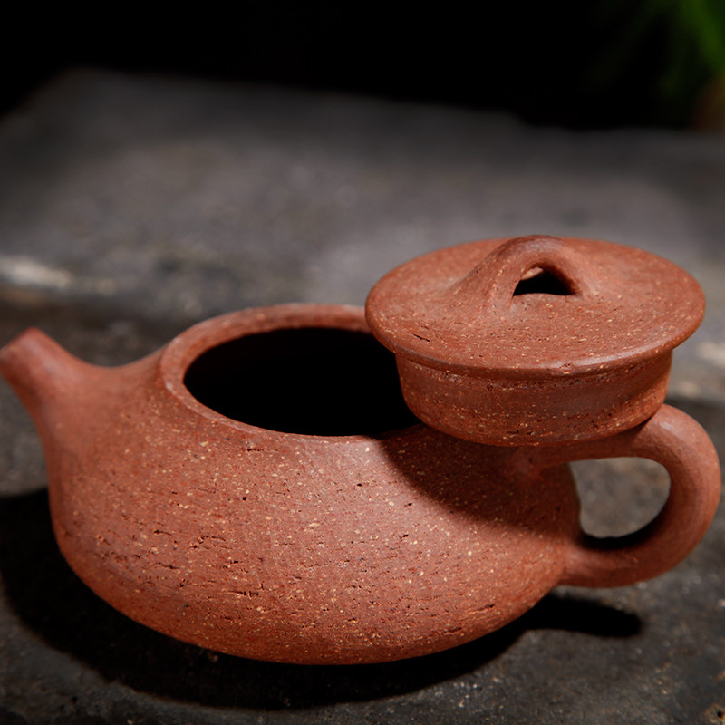 荣昌陶安陶全手工石瓢壶粗陶茶壶四大名陶功夫茶具纯手工非紫砂壶