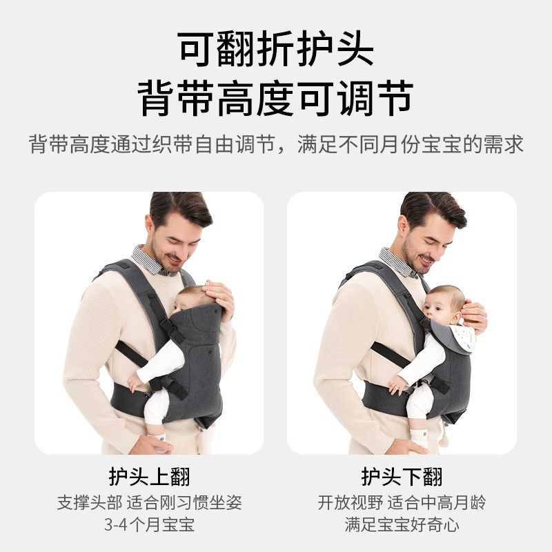 布兜妈妈婴儿背带前抱式新生外出简易多功能宝宝腰凳出门带娃神器