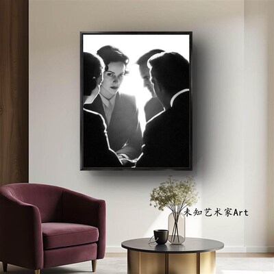 超现实艺术黑白简约挂画高级感壁画卧室客厅沙发挂墙壁画装饰画潮