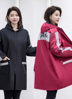 反光夜行加绒正穿衣男拉链带帽罩衣长袖工作服女干活围裙防水定制