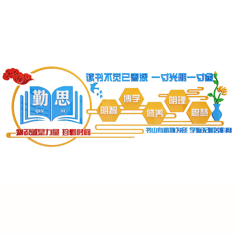 学习读书数据统计表步骤校园教室走廊走道文化墙面装饰布置美化励