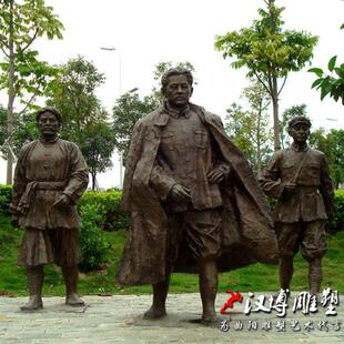 玻璃钢仿铜半身像 名人杨靖宇雕塑 革命英雄人物雕塑 户外景观