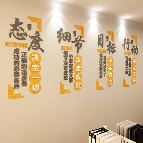 公司大厅形象背景墙布置装饰团队激励励志会议室企业文化标语贴纸