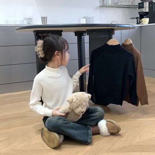 66公主女童毛衣秋冬儿童秋装2024新款洋气女孩打底针织衫时髦上衣