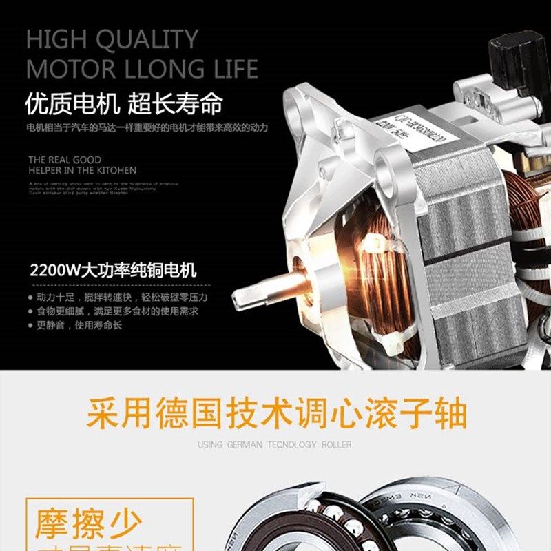 锋行FXA7商用无渣现磨豆浆机家用辅食榨汁机沙冰机五谷破壁料理机