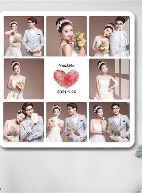 韩式九宫格相框挂墙结婚照放大定制水晶宝宝照全家福儿童照片制作