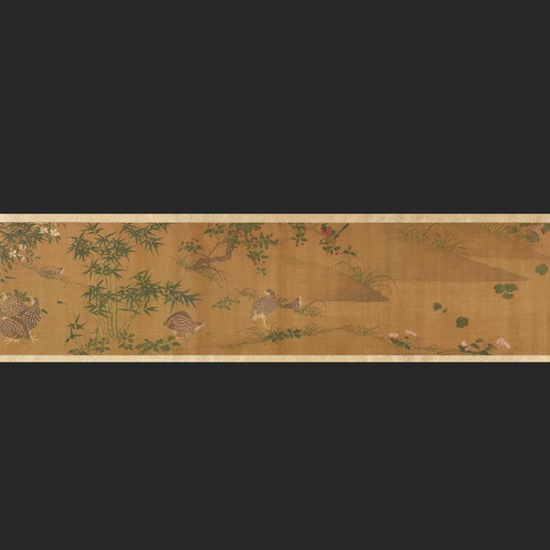 北宋赵昌写生鹌鹑图 古代名家工笔花鸟复古长卷高清宣纸微喷装饰