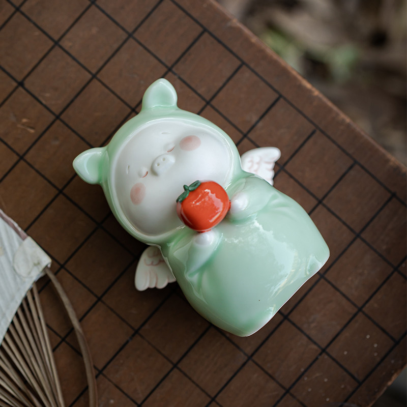 久造《诸事大吉》陶瓷猪桌面小摆件客厅招财家居装饰工艺品礼品