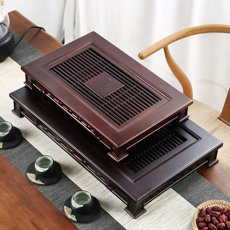 品匠功夫茶盘排储水带托盘沥水盒小茶台办公家用抽屉式竹茶具茶海
