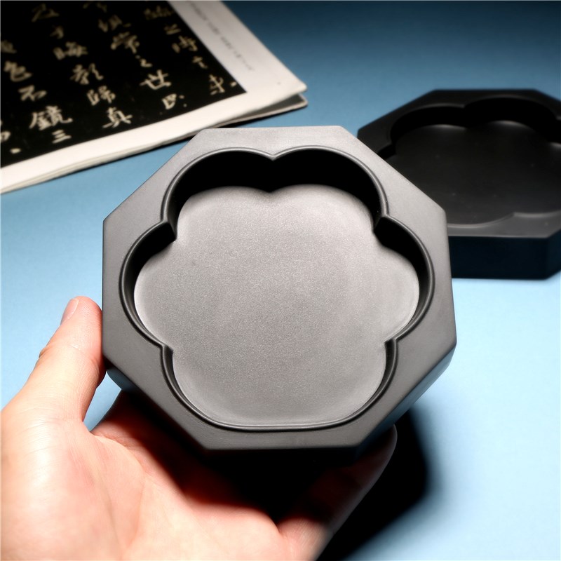 非遗歙砚/猫爪砚/精品原石砚台老坑天然黑龙尾砚书法绘画送礼端