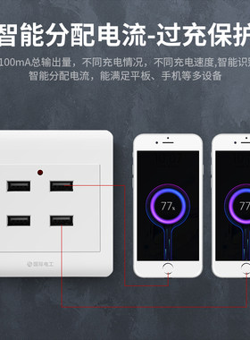 10只明装86型二位四位USB插座220V/36V工地宿舍家用手机充电插座