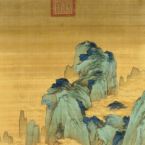 明 仇英 明皇幸蜀图卷轴山水画名画微喷复制客厅书房玄关卷轴挂画