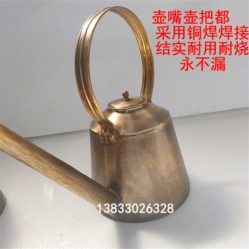 复古烧水壶摆件装饰1.3升5升3升8升12升手工特厚老式大铜壶煮茶壶