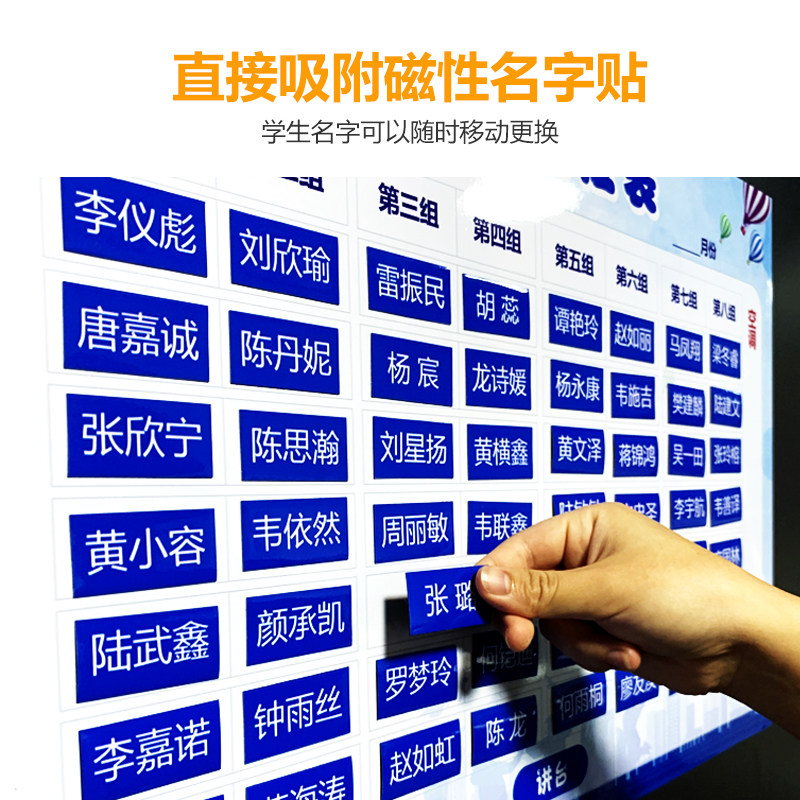 磁性座位表 班级可移动活动学生姓名贴 教室讲台排位座次磁计划表