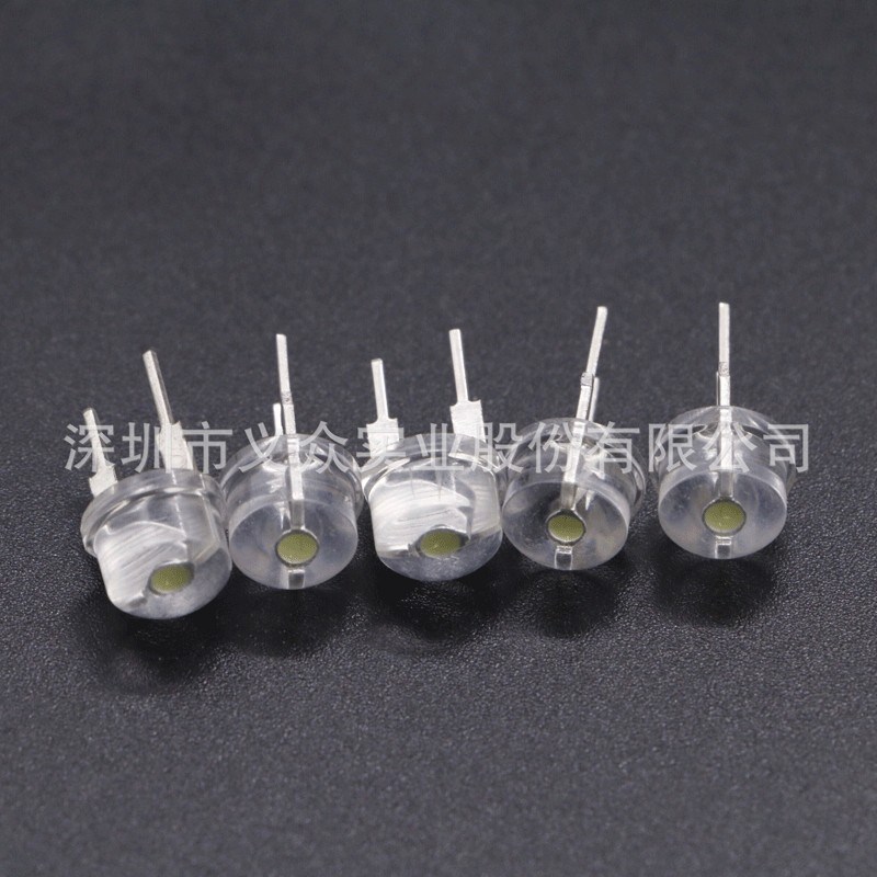 LED直插灯珠F8大草帽8mm0.5W/0.75WLED发光二极管高透明头亮白光