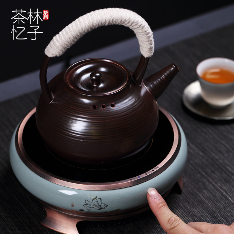 炉优优陶瓷触屏电陶炉复古中国风茶炉多点触控静音煮水煮茶器电炉