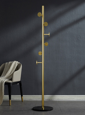 衣架落地衣帽架轻奢家用入户门口卧室单杆立杆式不锈钢灰色挂衣架