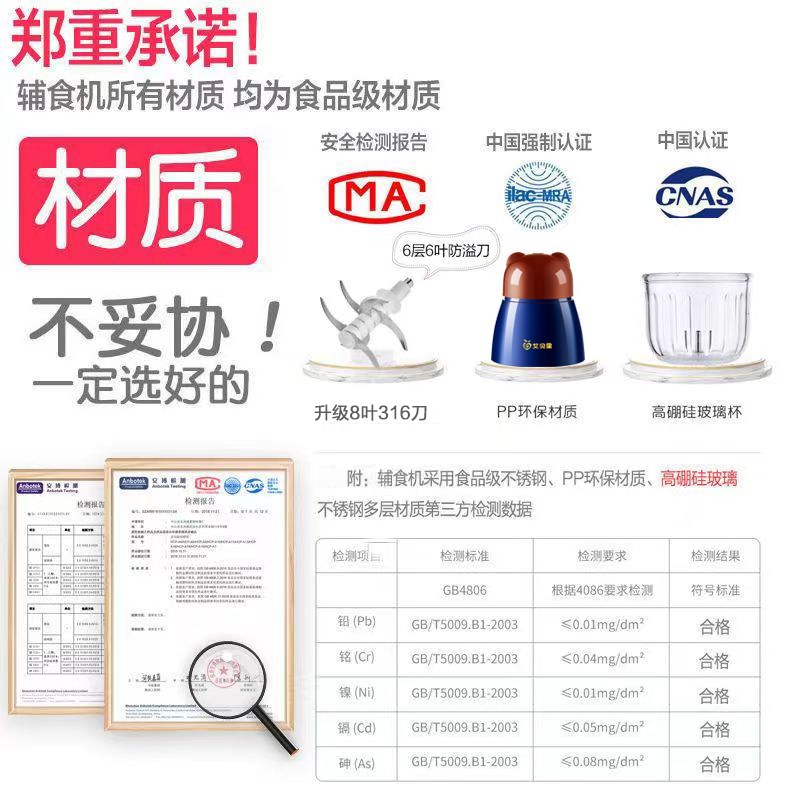 艾贝果绞肉机家用电动小型宝宝辅食多功能蒜泥神器搅拌碎肉料理机