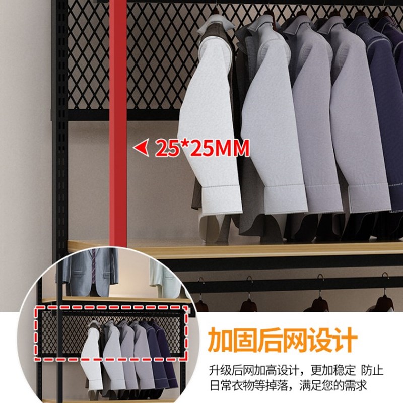 服装展示架双层落地衣架商场男女童装货架铁艺展柜组合挂衣服架子