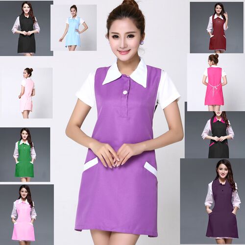 美容师围裙式工作服罩衣女母婴理发店时尚大码定制美容院工装高端