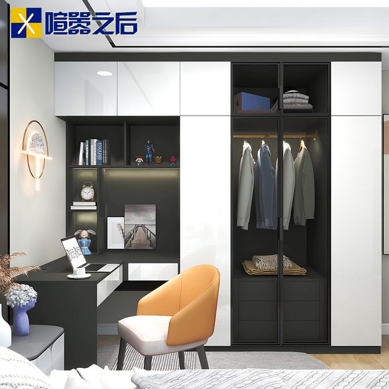 北欧书桌电脑桌书架一体学习桌多功能衣柜带台式电脑桌家用8FL8