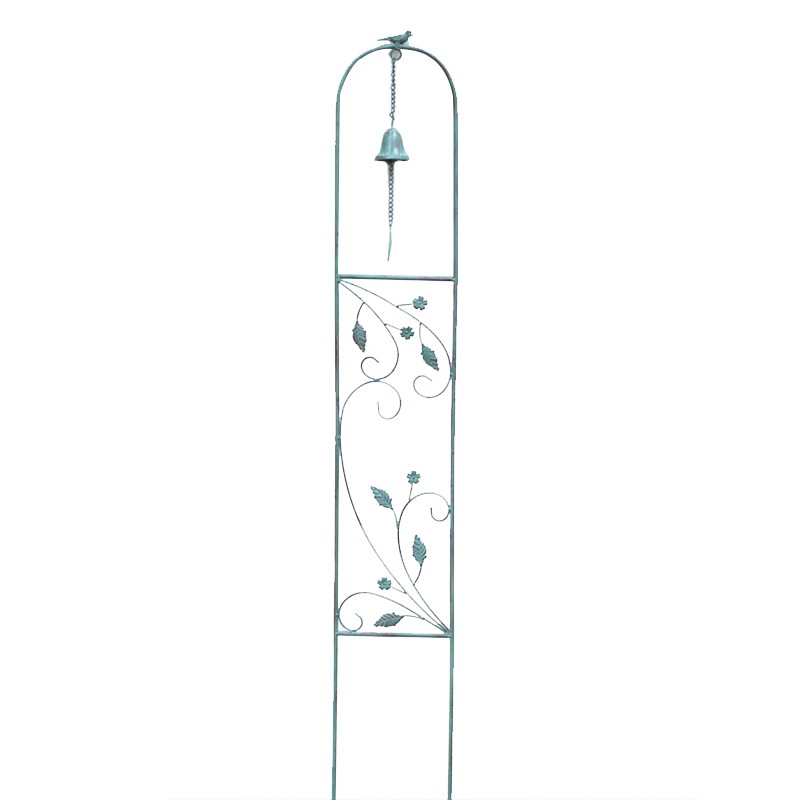 包邮铁艺做旧铃铛风铃花插蓝雪花铁线莲爬藤架小鸟平面花架幕屏风
