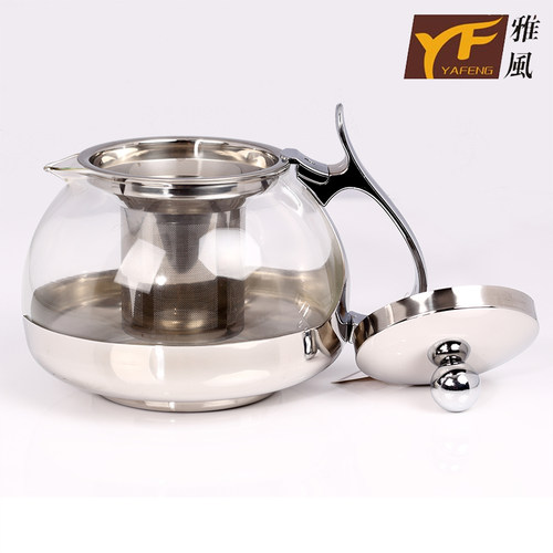 雅风太极壶酒店KTV用 耐高温玻璃茶具泡茶壶过滤茶器不锈钢过滤网